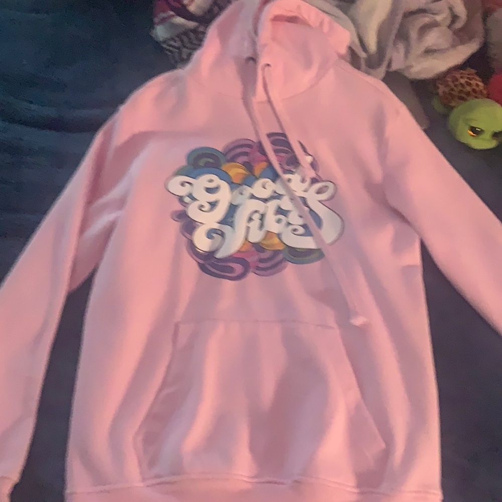 pink hoodie